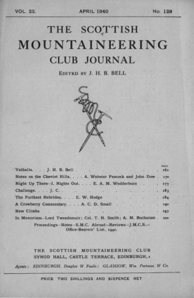 SMCJ Number 129 - Vol 22 - Apr 1940 cover